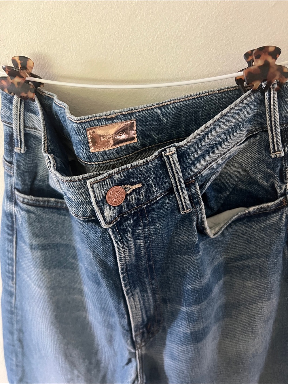 MOTHER The Hustler Roller Ankle Wide-Leg High-Rise Jean High on The Hog Wash 27 - Picture 3 of 4